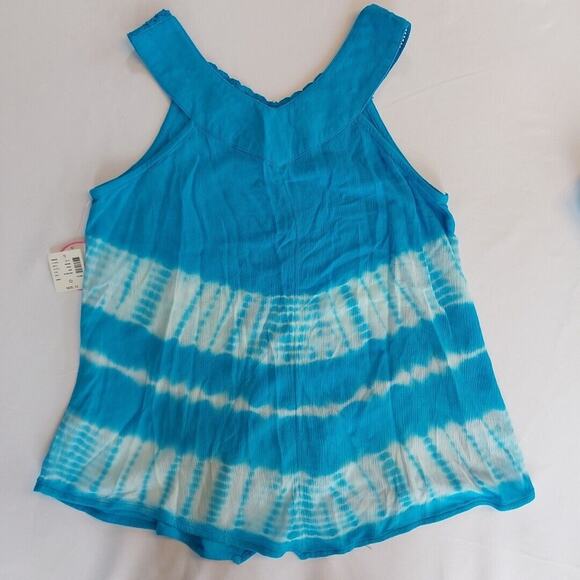 Justice Girls Tie Dye Shorts and tank Set blue and white Size 12 - Picture 6 of 6